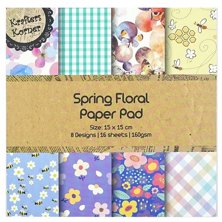 Spring Floral Paper Pad, 16pce, 2 Asstd Designs - Image 2