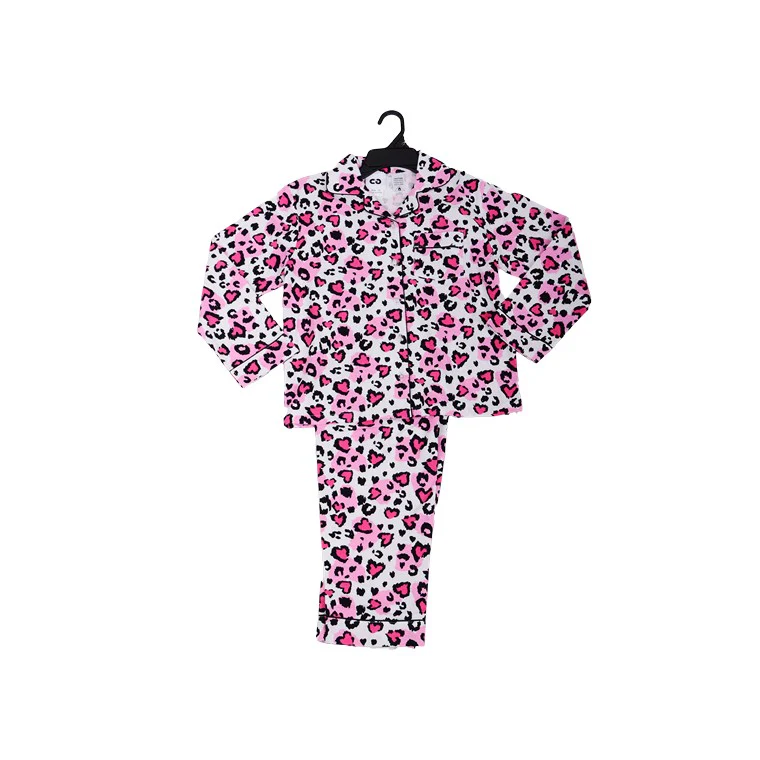 Flannel PJ Set, Love Leopard, Size 10 - Image 2