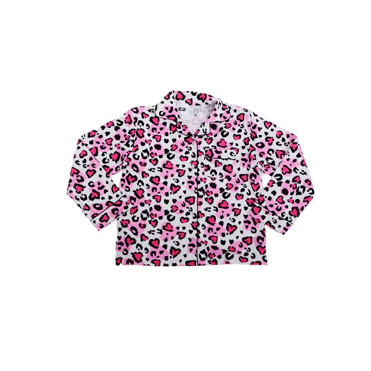 Flannel PJ Set, Love Leopard, Size 10 - Image 3