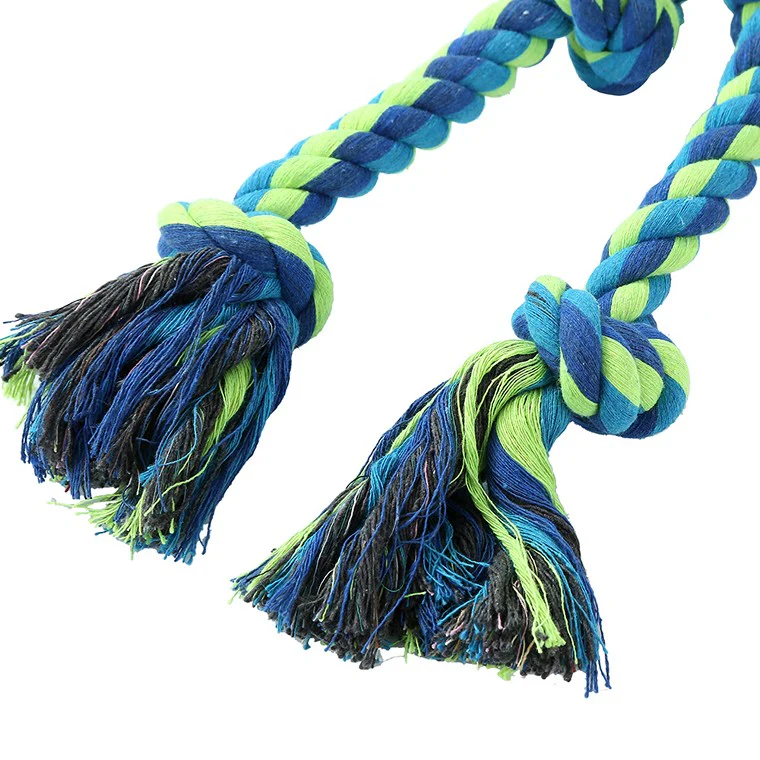 Twin Knotted Rope Tugger Toy w/ Handle - Image 4
