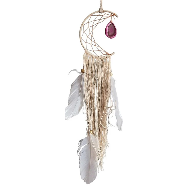 Half Moon Dream Catcher w/ Gem, 11cm, Asstd - Image 2