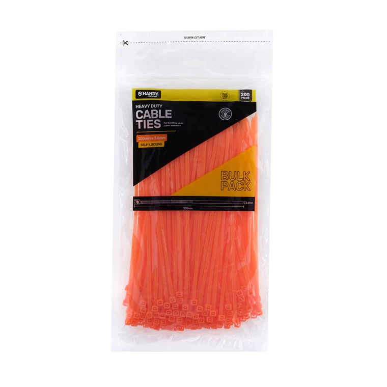 Fluro Cable Ties, 200pc, Asstd - Image 2
