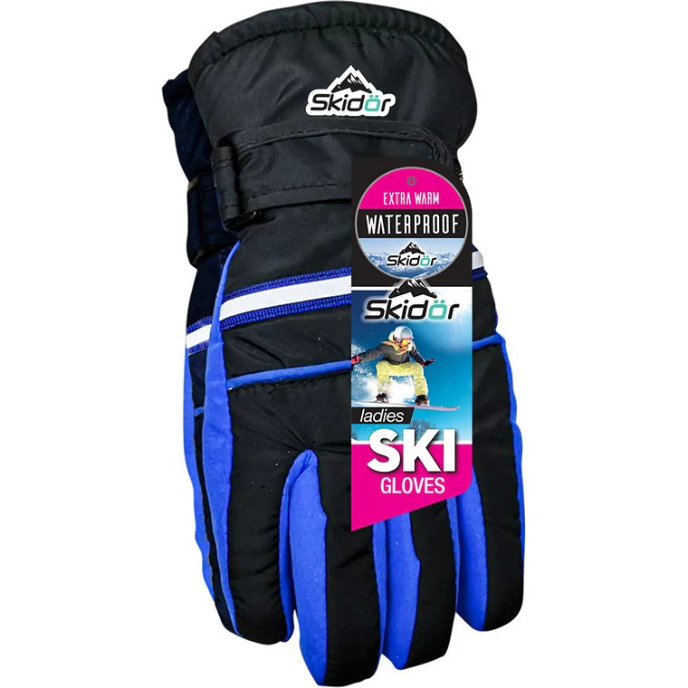Ladies Ski Gloves, Water Resistant, 3 Asstd Colours - Image 3