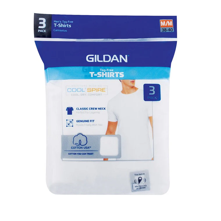 Gildan Crew T-Shirt, 3pk, White, Xlarge